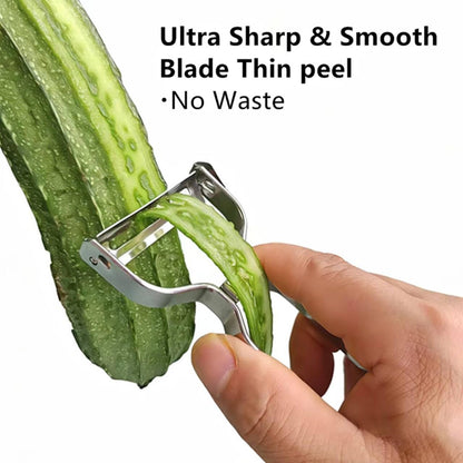 Ultra Sharp Y Stainless Steel Peeler, 90° Swivel Blade Vegetable Fruit Peeler for Kitchen, All Metal Apple Potato Peeler with Eye Remover