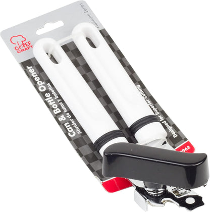 Chef Craft Select Plastic Handle Manual Can Opener, 7.5 inch, Stainless Steel