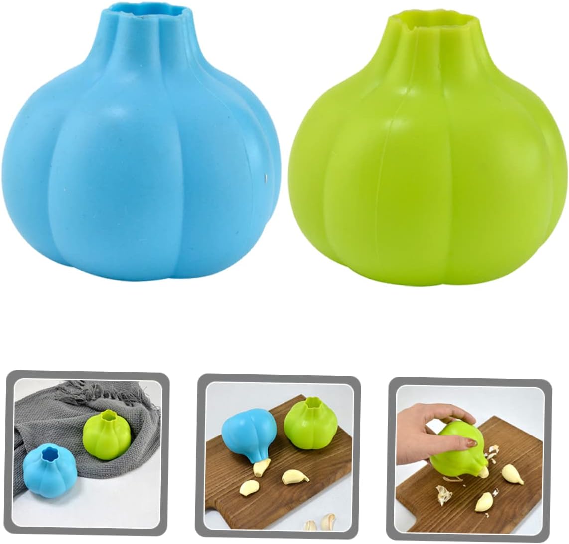 2pcs Silicone Garlic Peeler Reusable Garlic Skin Remover Tool Soft and Kitchen Gadget for Effortless Peeling Random Colors