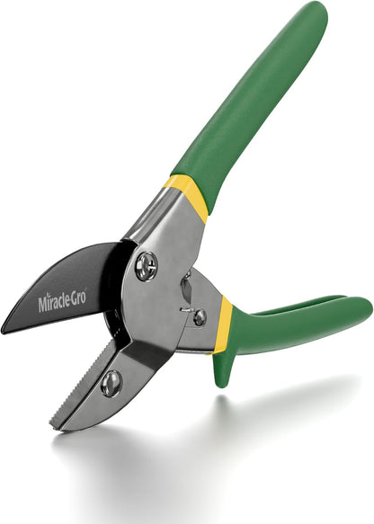 Miracle-Gro 8 in. All-Purpose Steel Garden Utility Shears with Serrated Blades – Comfort Grip Yard and Garden Scissors for Pruning Plants, Flowers, and Herbs