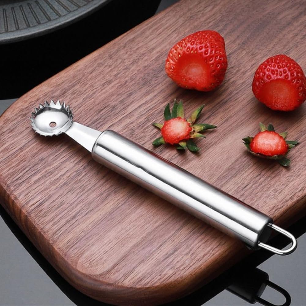 Stainless Steel Strawberry Fruit Huller, Strawberry Tomato Cherry Tomatoes Stem Corer Tool, Remover Fruit Leaf Stem Corer Tool