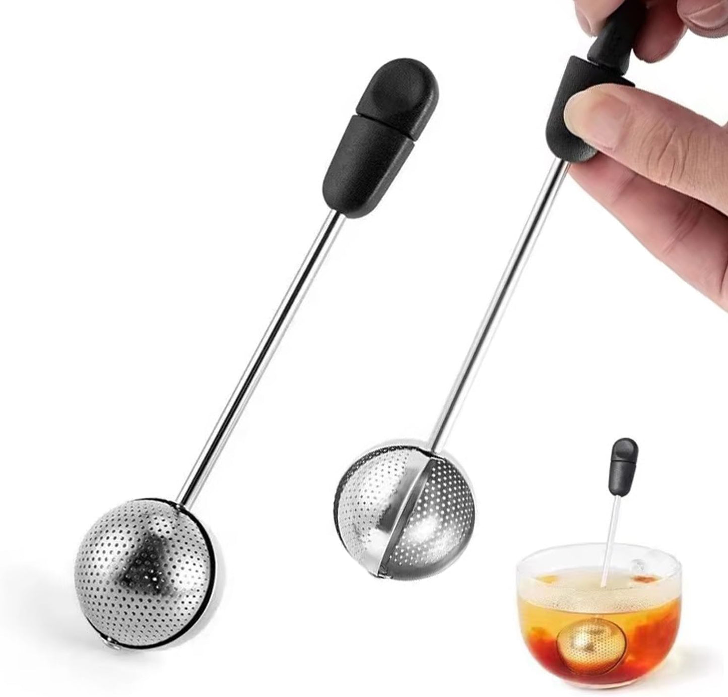 2pack Tea Ball, tea infuser for loose leaf tea, tea strainers for loose tea, stainless steel tea strainer, loose leaf tea steeper, easy clean, tea fine mesh strainer reusable