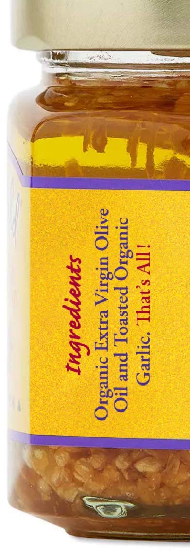 Garlic Gold Toasted Granules in Extra Virgin Olive Oil, USDA Organic Certified Minced Garlic, Sodium Free, Non GMO & Vegan, Keto & Paleo Friendly (6.4 Oz, 2 Pack)
