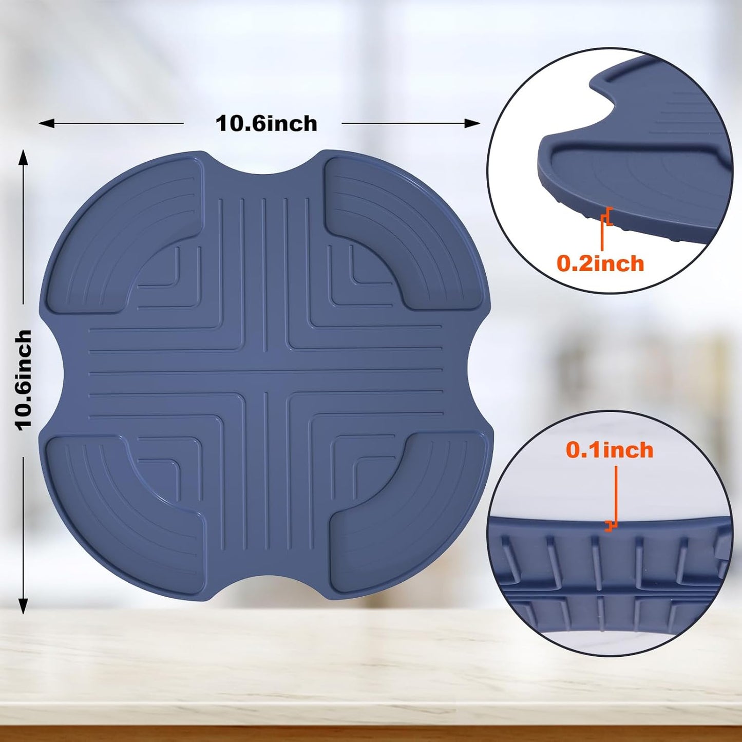 Palksky Air Fryer Trivets Silicone for Ninja Crispi, Hot Pads Potholders for Ninja Crispi Airfryer Accessories, Portable Glass Air Fryer Cooking System Holder, Kitchen Aid (Dark Gray)