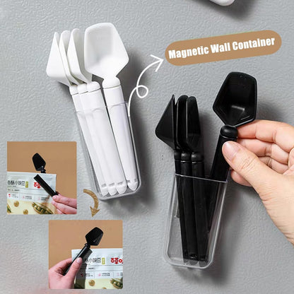 Ouliget Three in One Function Plastic Coffee Measuring Spoon Sealing Clip,Magnetic Wall Container Magnet Clips,Food Freshness Bag Clip Powder Tea Scoop,2 Pieces of 8