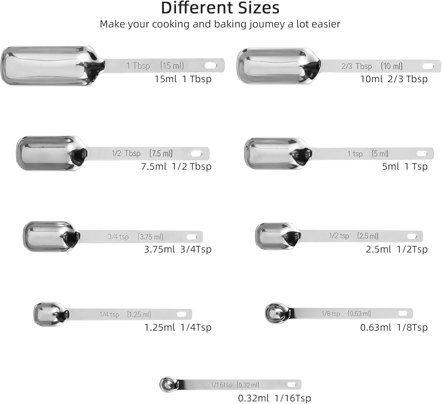 Measuring Cups and Spoons Set, Copper Measuring Cups and Spoons Set for Dry & Liquid, Metric&US 7 Stainless Steel MeasureR Cup&9 Spoon Leveler & Measure Enquivalents for Kitchen & Baking