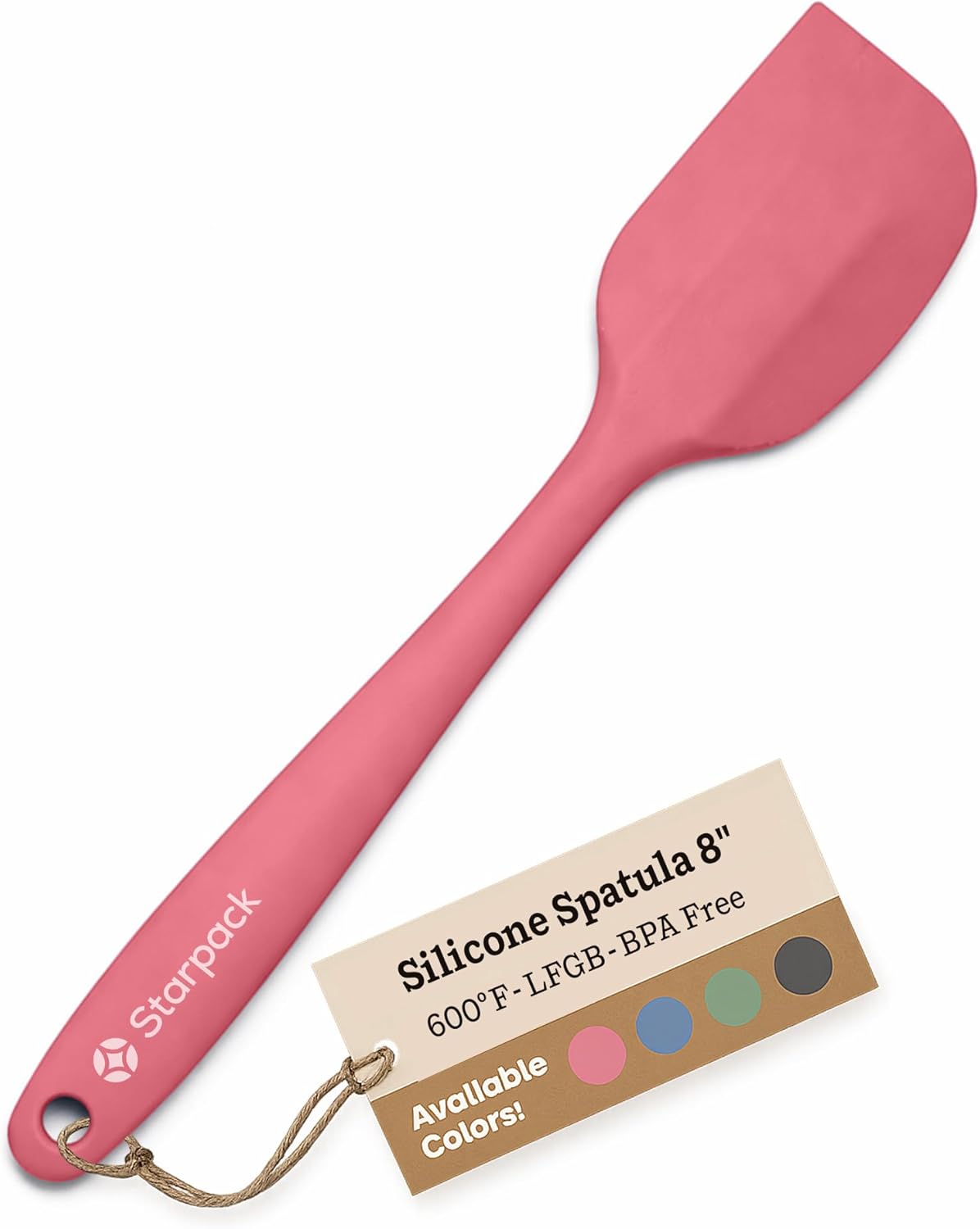 Starpack 'Scrape and Stir' Silicone Rubber Spatula Set (4-Piece) - LFGB Non Toxic, 600°F Heat Resistant, BPA-Free, One-Piece Kitchen Baking Spatulas - Dishwasher Safe for Nonstick Cookware Earthy Pink