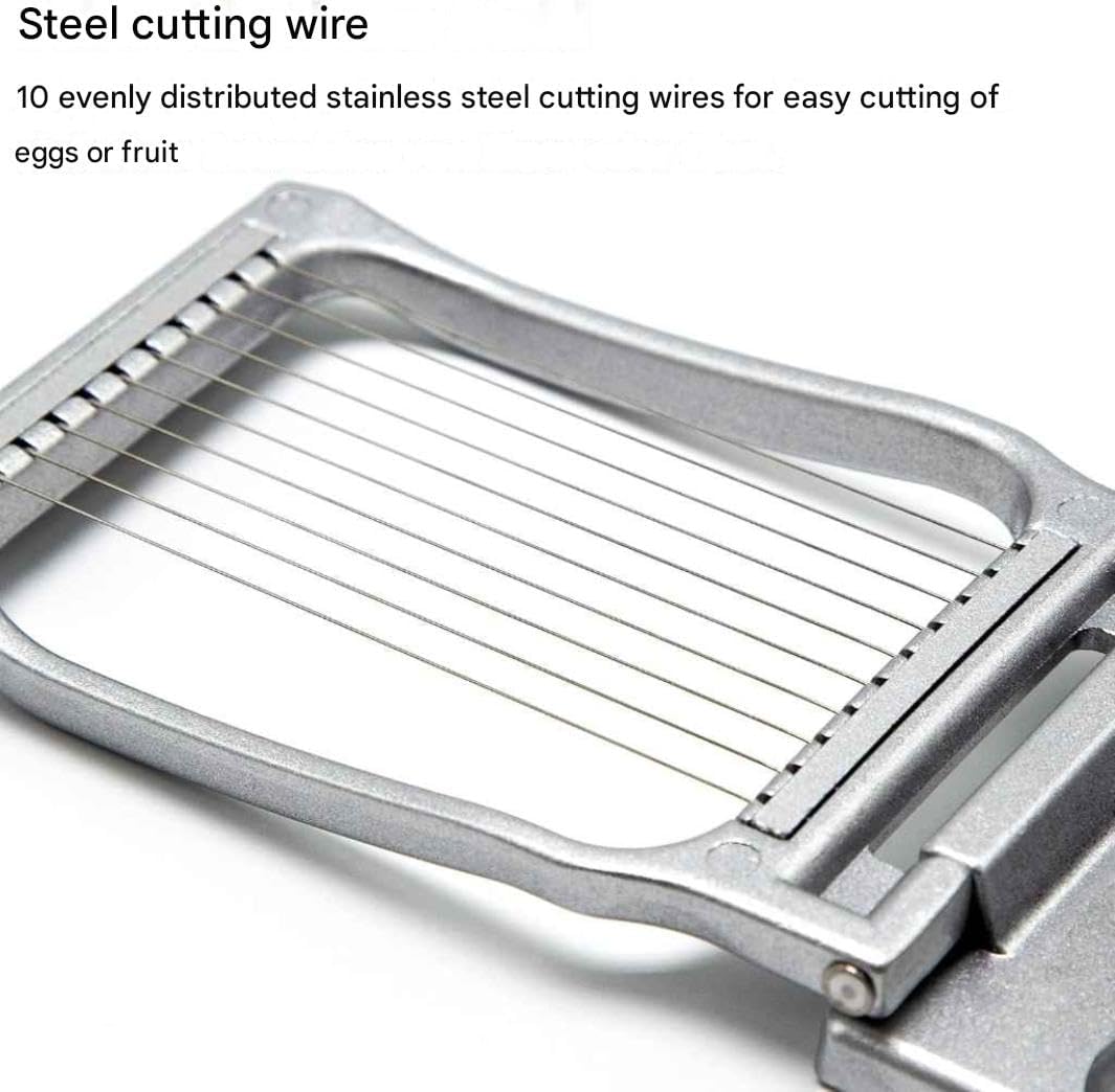 OCHI Stainless Steel Egg Slicer, Heavy Duty Aluminum Cutter for Hard Boiled Eggs, Dishwasher Safe, Perfect for Strawberries & Soft Fruits