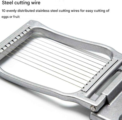 OCHI Stainless Steel Egg Slicer, Heavy Duty Aluminum Cutter for Hard Boiled Eggs, Dishwasher Safe, Perfect for Strawberries & Soft Fruits