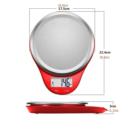 Food Scale, Kitchen Scales Digital Weight Food Grams and Ounces for Weight Loss Baking Cooking of NUTRI FIT, Max 11lb 1g Increment, Backlight LCD Smart Tare Stainless Steel, Easy to Use, AAA Battery