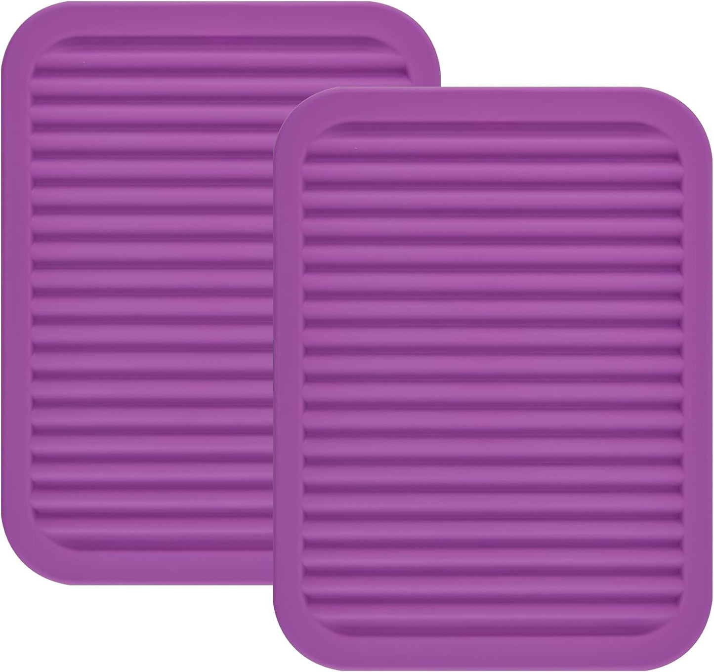 Silicone Trivets Mats for Hot Dishes and Hot Pots, Hot Pads for Countertops, Tables, Pot Holders, Spoon Rest Small Drying Mats Set of 2 Many Colors for Your Choose (Teal)