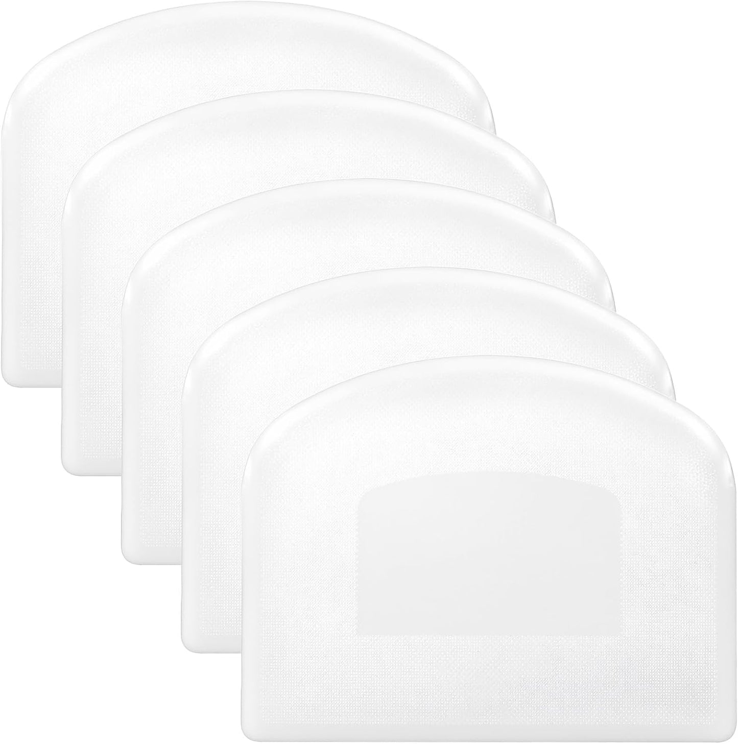5 Pcs Plastic Dough Scraper,Plastic Bench Scraper Bowl Scrapers for Bread Dough Cake,Baking Supplies Kitchen Gadgets-White