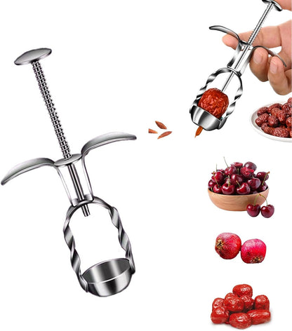 Red Date Pitter Jujube Corer Kitchen Core Tools Cherry Pitter Tool Olive Pitter Stainless Steel Fruit Core Remover Tool for Cherry, Jujube, Red Dates, Plum, Berry