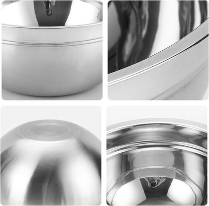 Mixing Bowls, 5Pcs Stainless Steel Mixing Bowl Set, Utensils for the Kitchen, Multifunctional, Stackable, Dishwasher Safe, 3.75L / 3.25L / 2.5L / 2L / 1.3L (With lid)