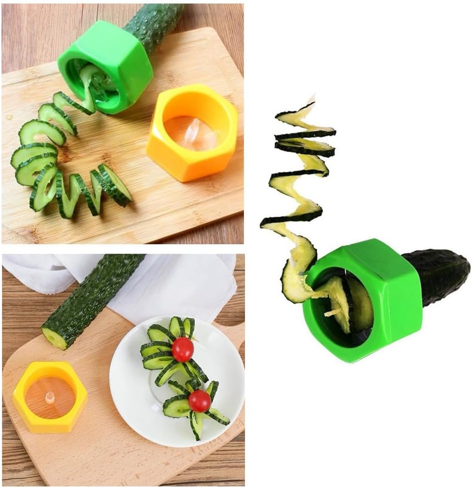 2 Pack Zucchini Spiralizer Slicer Cutter Zucchini Noodle Maker Portable Small Cucumber Spiral Slicer for Zucchini Spirals Veggie Pasta Spaghetti Cucumbers Vegetable Zucchinis Veggies