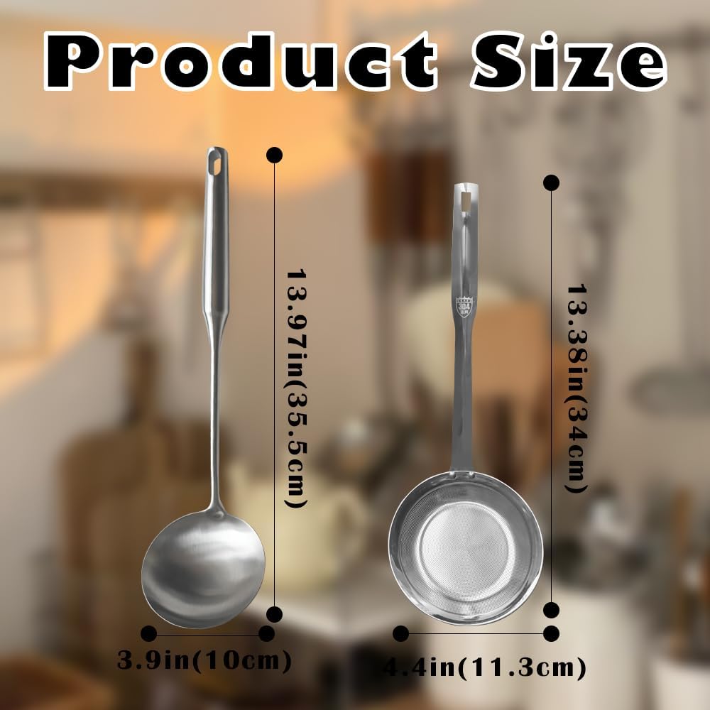 Fine Mesh Stainless Steel Colander，2025 Stainless Steel Filter,Durable Multi-Functional Kitchen Cooking Net Strainer (2-Piece Set),Strainers Fine Mesh，Profesional Stainless Strainer.