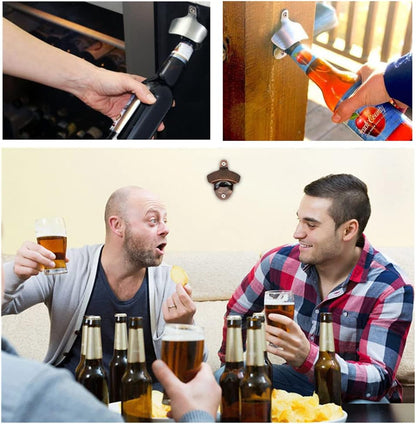 ANSLYQA 20 Pack Bottle Opener Wall Mounted, Vintage Beer Bottle Opener with Screws for Bars KTV Hotels Homes, (Bronze)