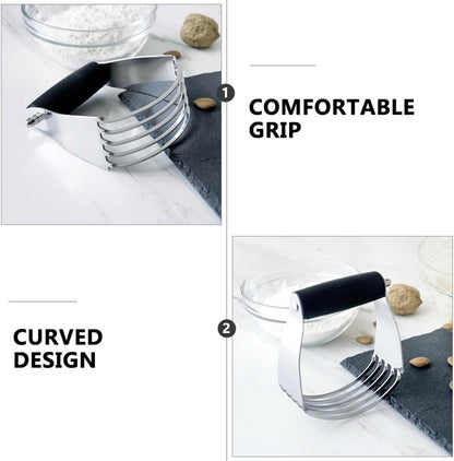Artibetter Stainless Steel Dough Blender Pastry Cutter Heavy Duty Baking Tool with Sharp Blades for Smooth Dough Mixing and Butter Cutting, Professional Handheld Utensil for Home Bakers