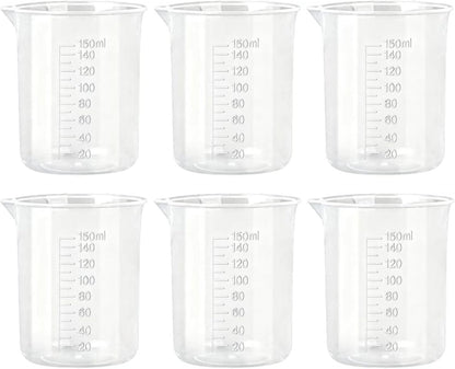 Plastic Measuring Cups, 100ml, Set of 15, for Liquid Measurement and Scientific Experiments
