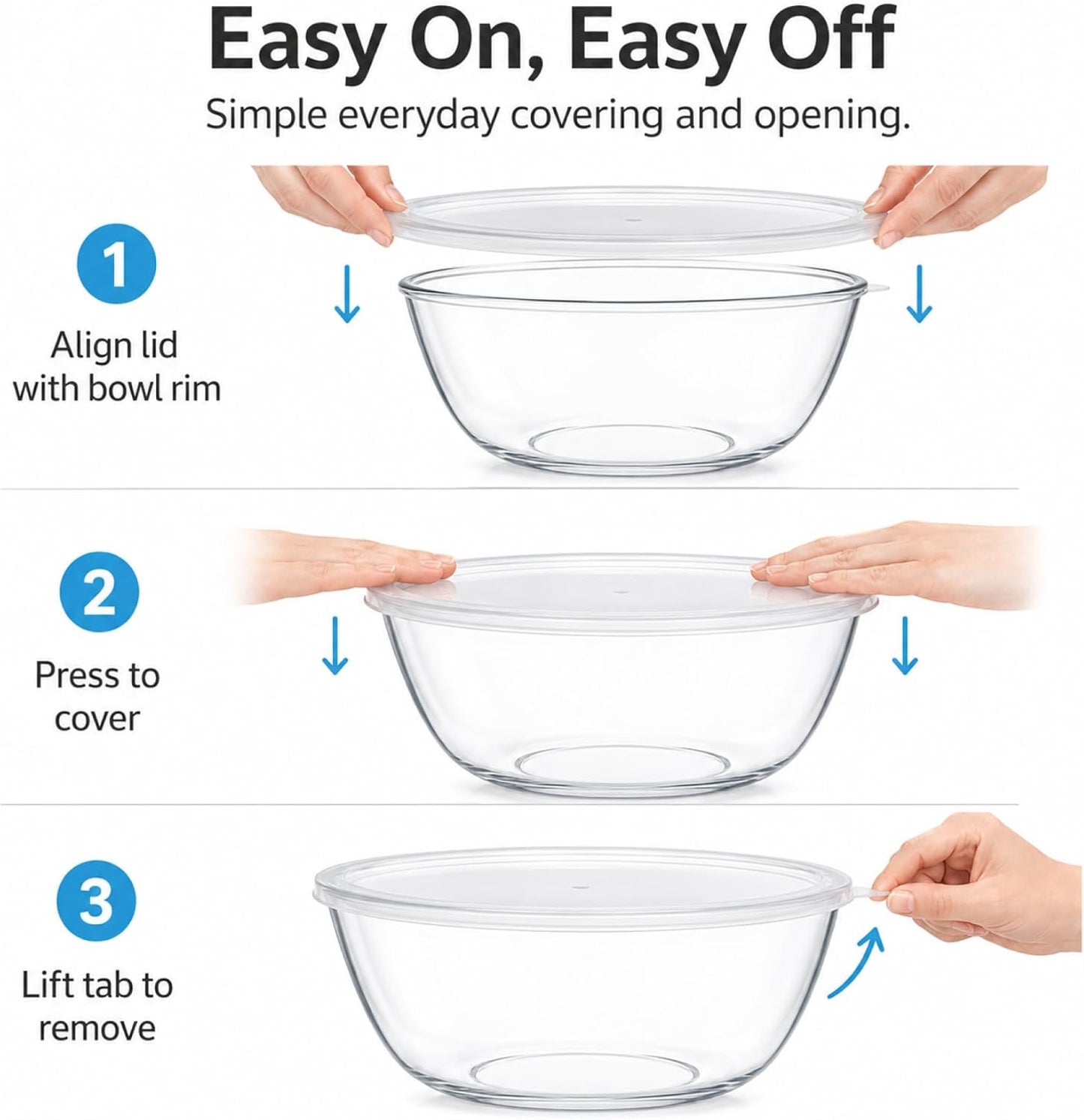 Large Glass Bowl for Sourdough Bread Making 6 QT Glass Mixing Bowl for Sourdough Bread with Lid Clear Breads Proofing Bowl with Covers Ideal for Kitchen Storage
