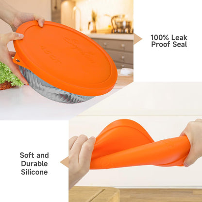 SOPHICO Silicone Replacement Lids for Pyrex Sculpted Glass & Tinted Glass Bowls Mixing Bowls（4 size）