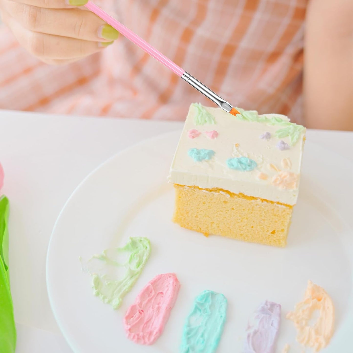 30 Pcs Pastry Painting Brushes Cake Decorating Brushes Food Safe Cake Paint-Brushes Pink Fondant Sugar Cookie Painting-Brushes Supplies Multiple Function Fondant Brush for Baking