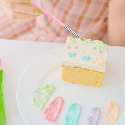 30 Pcs Pastry Painting Brushes Cake Decorating Brushes Food Safe Cake Paint-Brushes Pink Fondant Sugar Cookie Painting-Brushes Supplies Multiple Function Fondant Brush for Baking