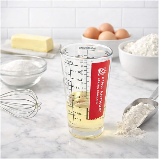 King Arthur Baking Company Mix N Measure Glass, Heavyweight Glass, Multi-Purpose Liquid and Dry Measuring Cup