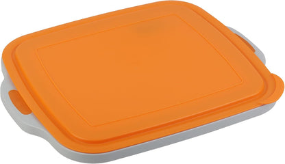 Tiawudi Large Collapsible BBQ Prep Tub with Lid(4.22 Gal/16L), Foldable Camping Sink with Colander, Cutting Board, Dish Basin for Kitchen, Bowl, Vegetable and Fruit, Storage Basket for Picnic