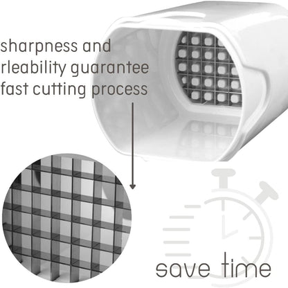 French Fry Cutter Natural Cut Rapid Slicer Vegetable Dicer Potato Tool Food Dicer Veggie Dicer Chopper Veg Chopper White