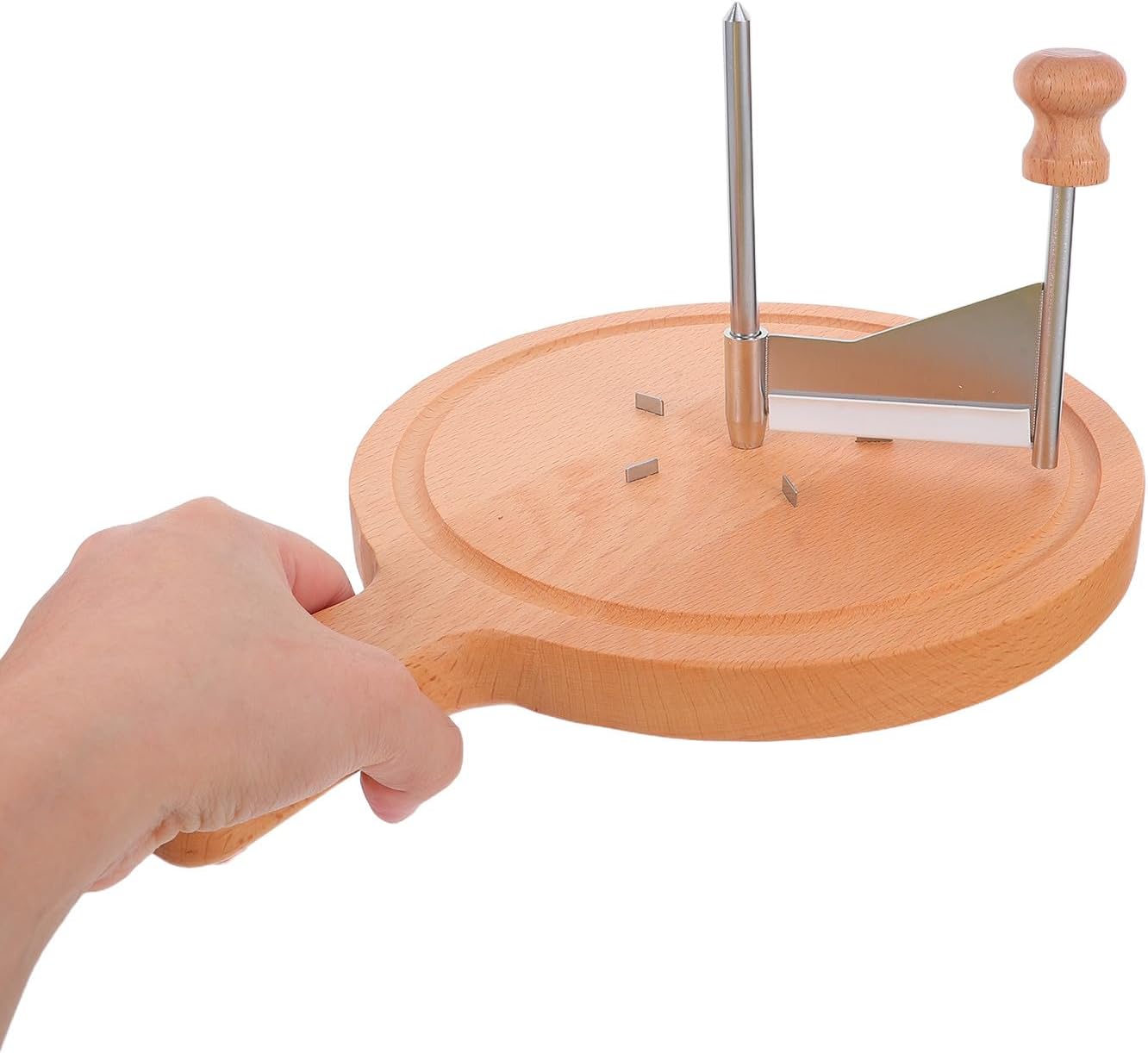 Angoily Cheese Curler, Rotary Cheese Cutter with Wooden Handle, Cutters Slicer for for Block Butter Chocolate, To Create Beautiful Rose-Shaped Cut, Kitchen Restaurants Dessert Shop