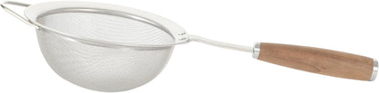 Sur La Table Kitchen Essential Stainless Steel W/Walnut Handle 5.5 Inch Mesh Strainer and Sifter
