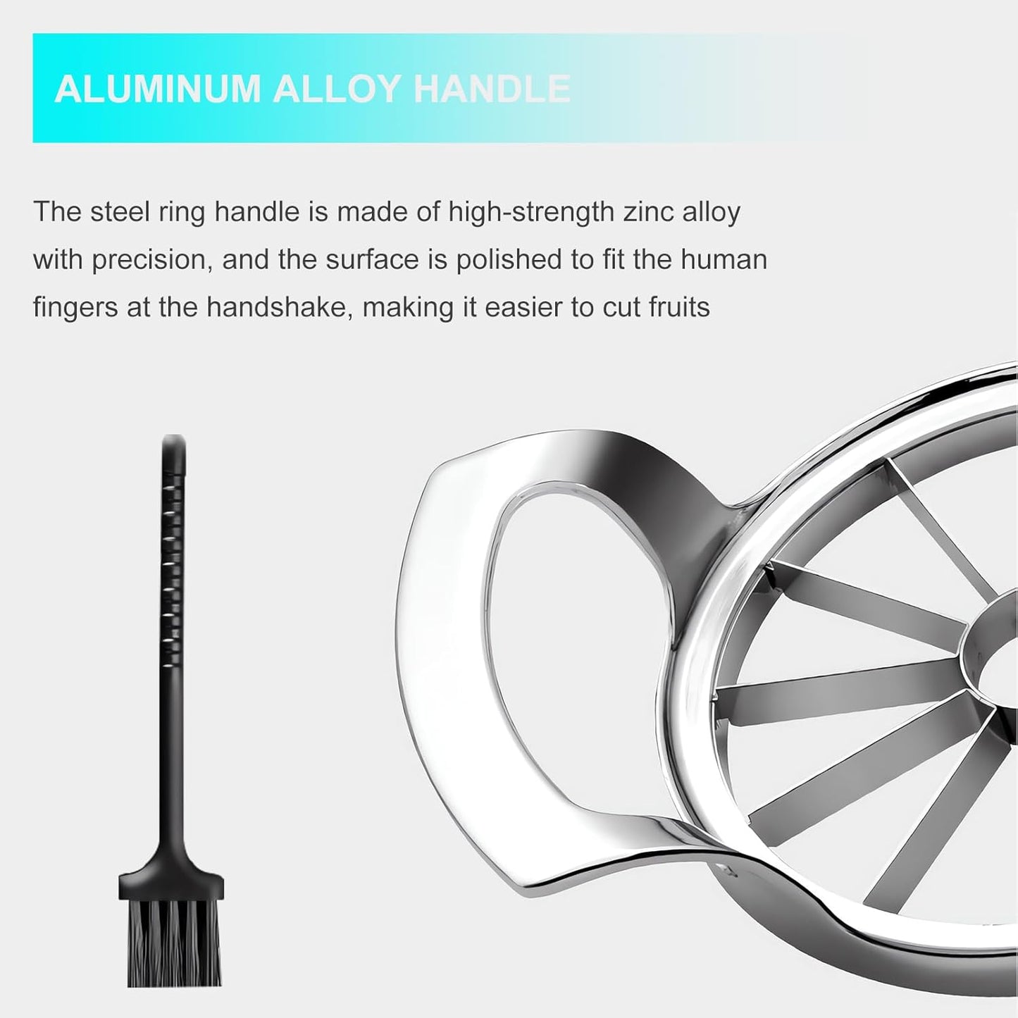 Stainless Steel Apple Slicer 12 Slices - Large Apple Corer Remover with Cleaning Brush, Thin Fruit Slicer Wedger for Home Kitchen, Baking & Snacking