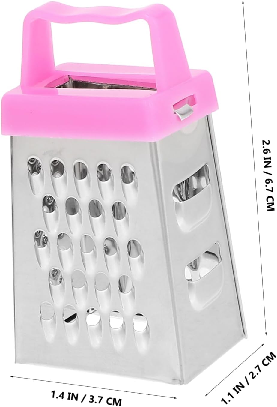 PRETYZOOM Mini Stainless Steel Cheese Grater Box with Non-Slip Handle Multipurpose Hand Grater for Cheese Garlic Ginger and Vegetable Slicing Compact 2.63 Inch Kitchen Shredder Set of 30