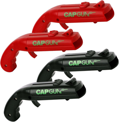 bottle cap shooting gun - Fun bottle opener tool launches bottle caps for parties, barbecues, and bar games (color)