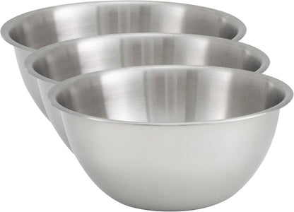 Winco 8 Quart Heavy-Duty Stainless Steel Mixing Bowl with Non-Slip Base