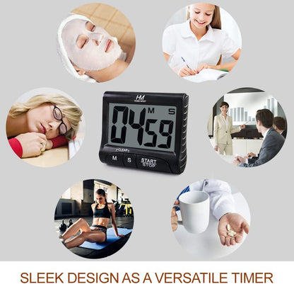 3" Large Display Kitchen Timer - Digital Timer Magnetic Back Loud Alarm On A Rope- White Cooking Timers For Kitchen Teachers Students Games Kids Meetings- Sports Timers For Workouts Exercise