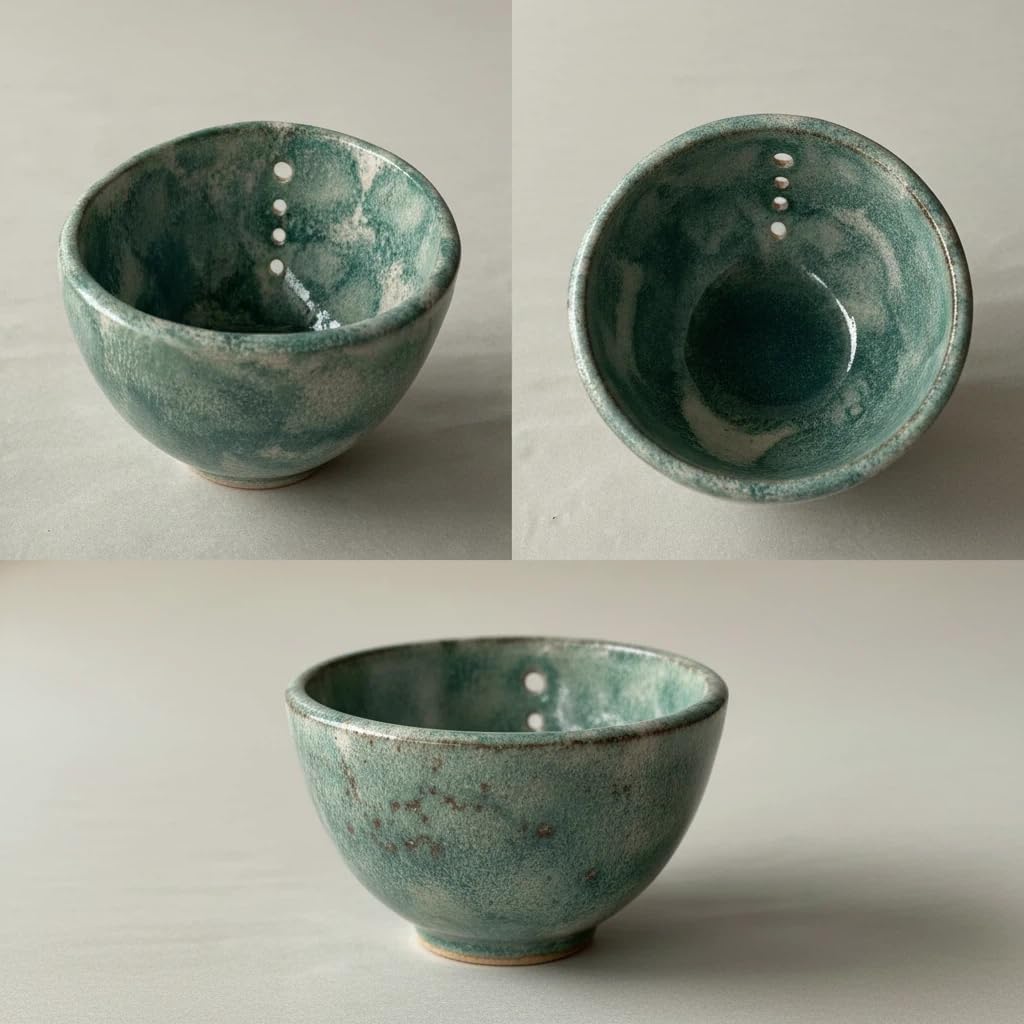 Herb Stripper Bowl, Herb Stripping Bowl with Multiple Hole Sizes to Separate Leaves from Stems (Blue)
