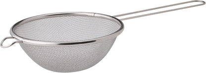 HIC Kitchen Fine Mesh Strainer With Helper Handle, 18/8 Stainless Steel, 6-Inch, For Sifting, Draining, And Straining Pasta, Vegetables, Stocks, And Sauces