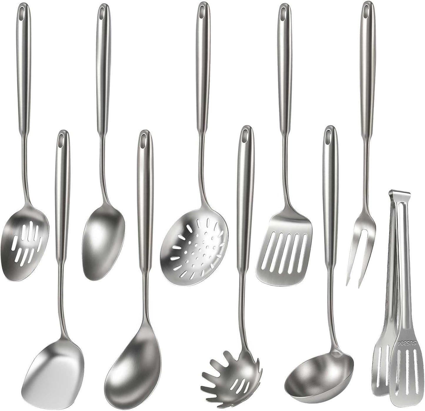 Newness Metal Fish Turner Spatula Stainless Steel for Kitchen Use, Small Griddle Egg Spatula, Flexible, Polished Metal, Corrosion Resistant, Kitchen Slotted Turner with Thin Edge Ideal for Turning,11"