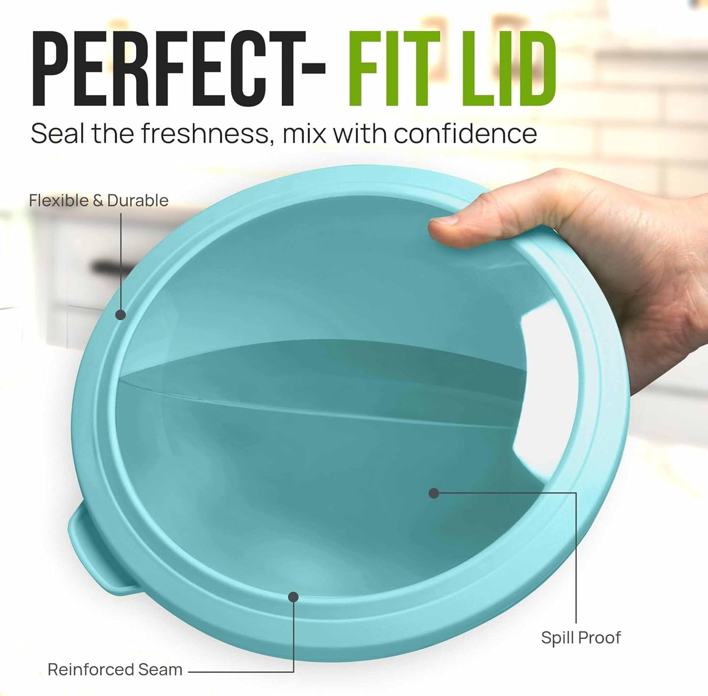 Zulay Kitchen 12 Piece Plastic Mixing Bowls with Lids Set - Leak-Proof Microwave & Freezer Safe Stackable Mixing Bowl Set for Preparing, Serving and Storing - Non-Slip Large Nesting Bowls (Blue Ombre)