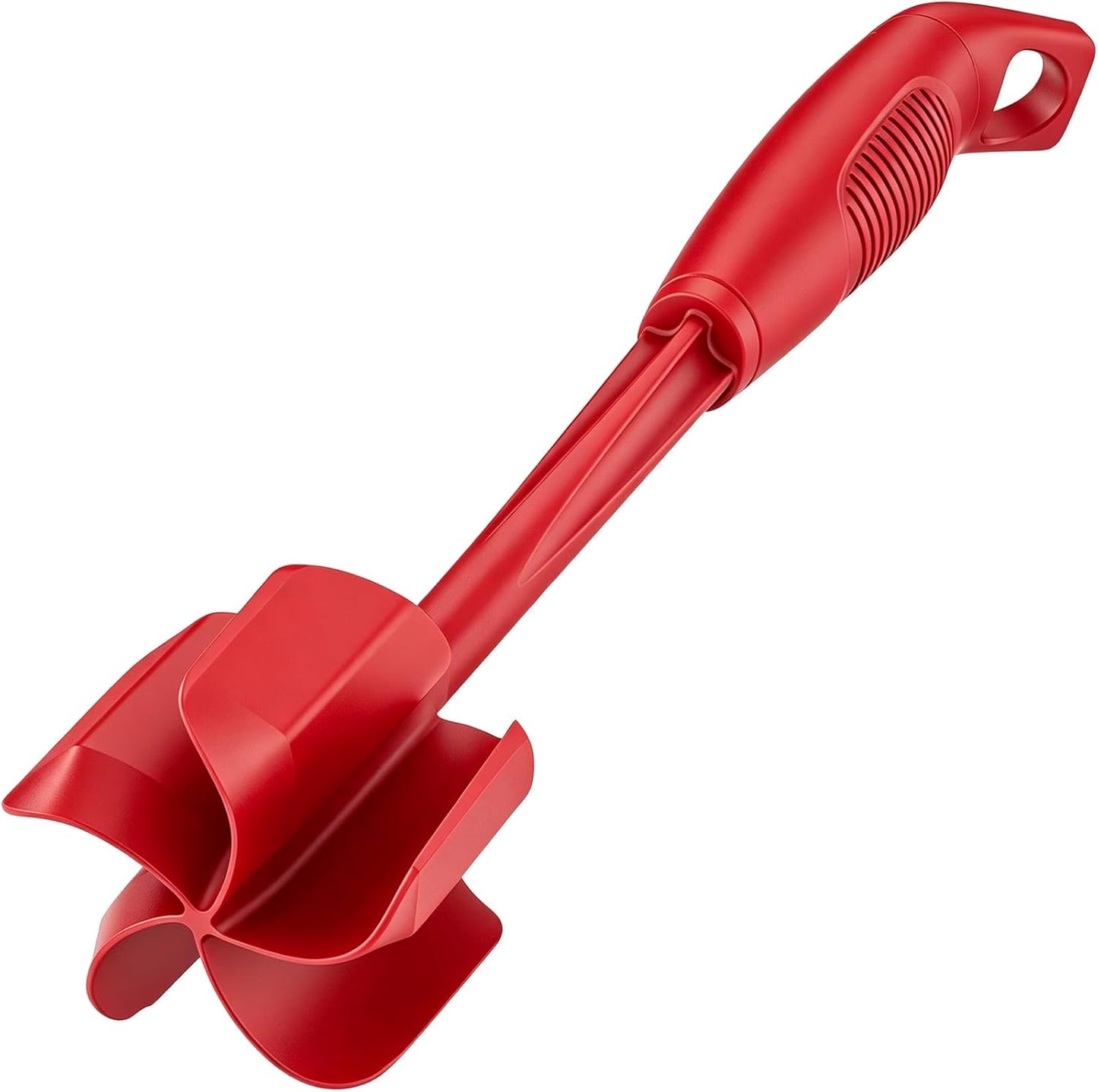 Ourokhome Meat Chopper and Potato Masher, Heat Resistant Nylon Ground Beef Smasher for Hamburger, 5 Curved Blades Nonstick Mixer & Stirrer, Practical Kitchen Gadgets, Black