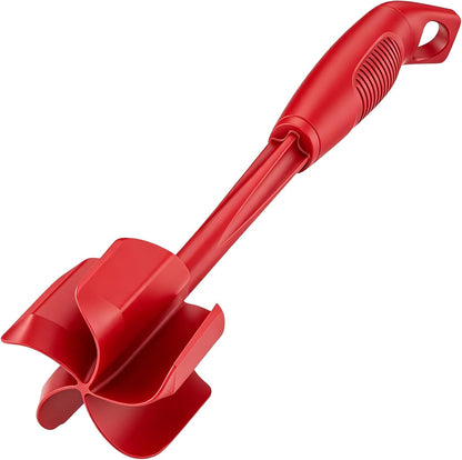 Ourokhome Meat Chopper and Potato Masher, Heat Resistant Nylon Ground Beef Smasher for Hamburger, 5 Curved Blades Nonstick Mixer & Stirrer, Practical Kitchen Gadgets, Black