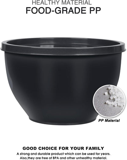 Greentainer Plastic Mixing Bowls with Lids Set for Kitchen, 5 Set Nesting Bowls for Mixing, Baking, Prepping, Cooking and Serving Food, Mixing Bowls Dishwasher, Microwave Safe