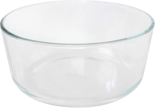 Pyrex Storage Plus 7-Cup Round Glass Food Storage Dish, Blue Cover, Pack of 2 - Original Genuine Made in the USA