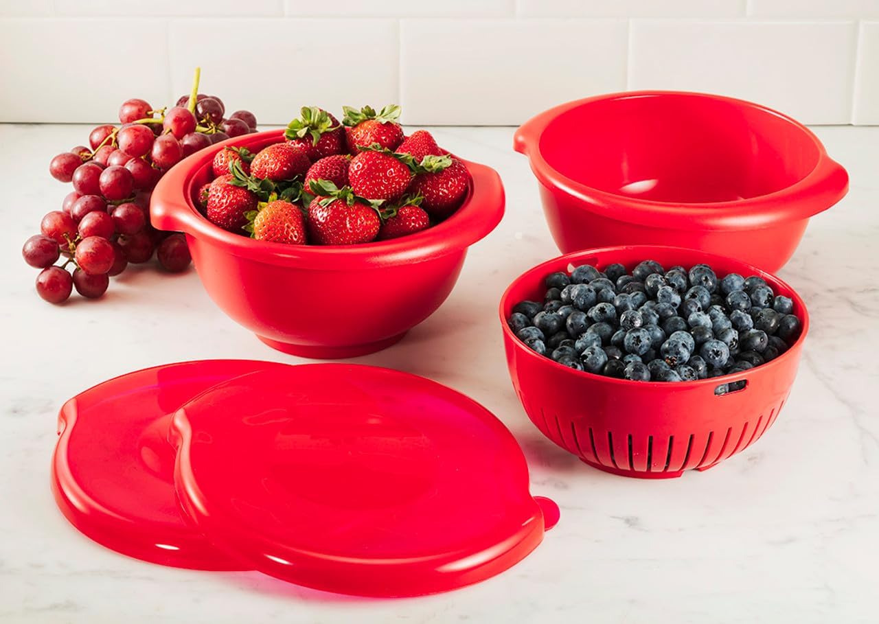 Hutzler 3-in-1 Berry Bowl Keeper, Colander & Container, Keeps Berries Fresh Longer, 1 Quart Capacity (Gray)