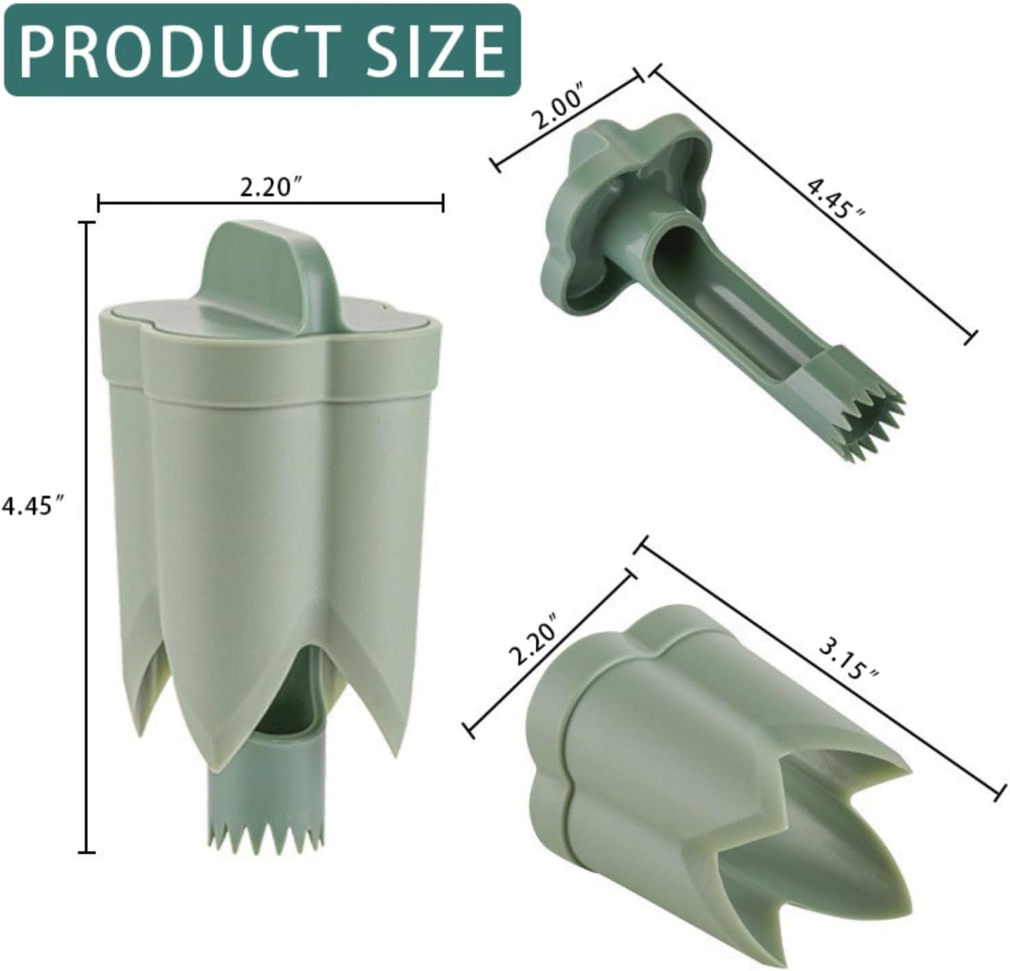 Pepper Corer, 2 in 1 Red Bell Pepper Seed Corer Remover Tool, Fruit & Vegetable Corers Quick Cave Tools for Jalapeno Cutter Deseeder, Green