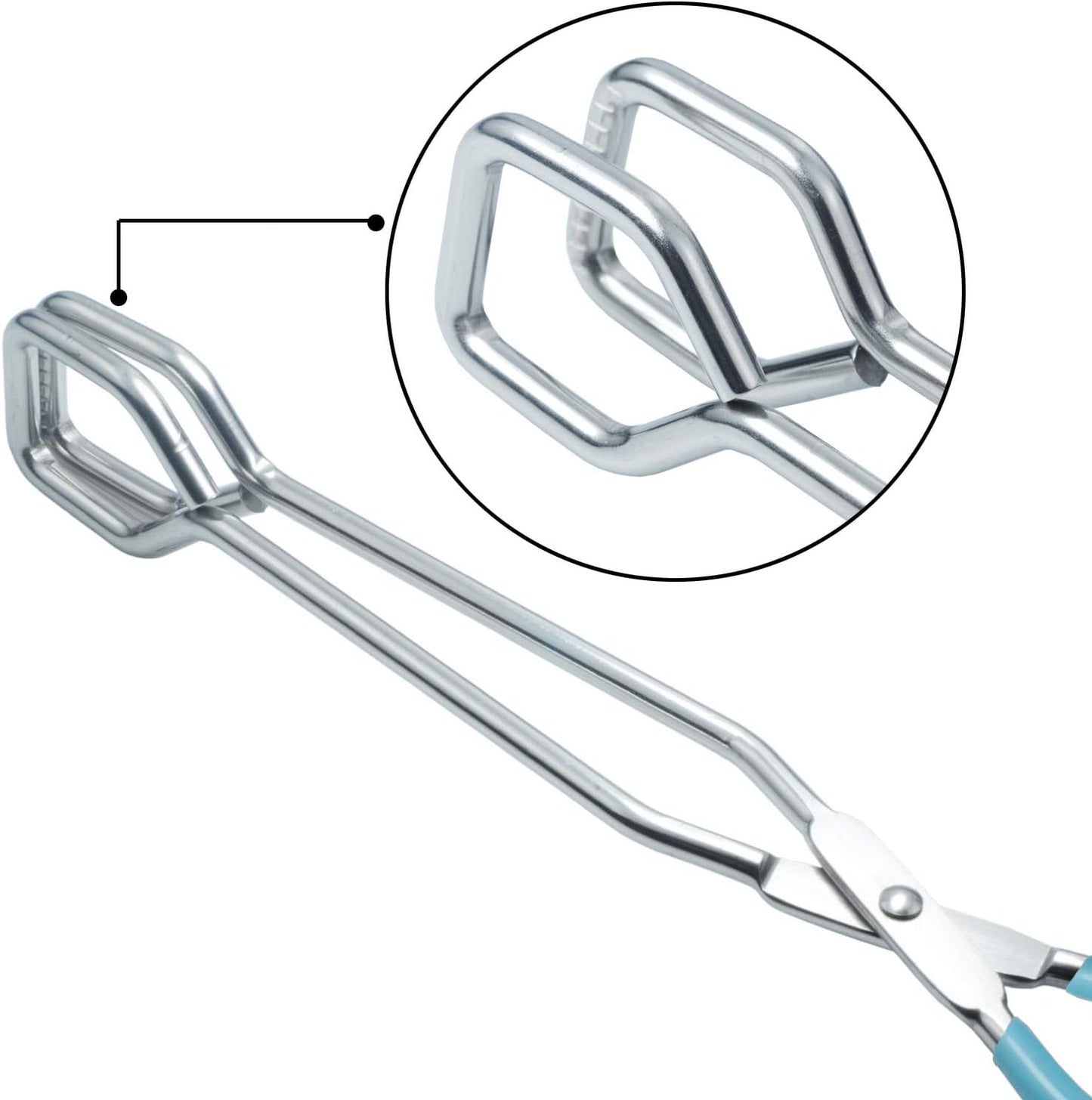 HINMAY Kitchen Scissor Tongs 10-Inch with Comfort-Grip Handle Heavy Duty Stainless Steel Scissor Cooking Tongs