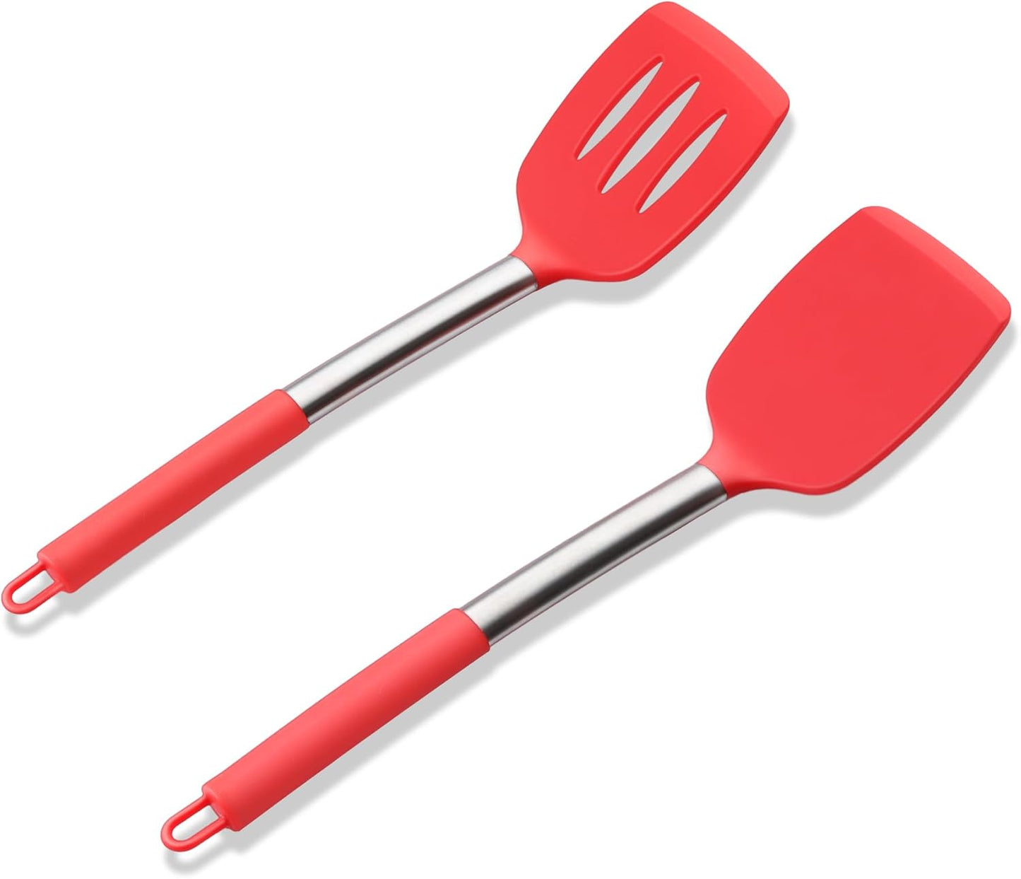 E-far Cooking Utensils Set of 4, Silicone Kitchen Utensils for Non-stick Cookware, Heat Resistant & Non-toxic Slotted Spatula Solid Spoon Turner for Flipping Mixing Serving Basting(Black)