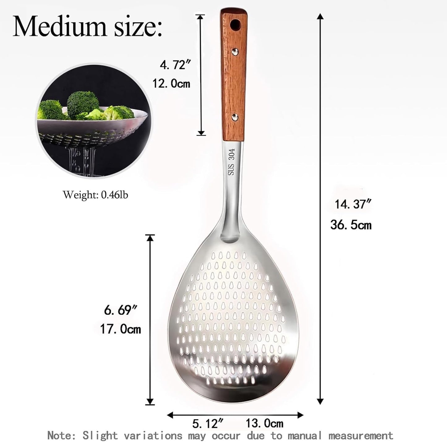 Stainless Steel Colander Strainer Pasta Food Noodle Grease Drain Fine Mesh Metal Kitchen Universal Clip on Spider Handle